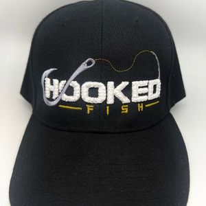 Hooked fish hat black , one size , 100% acrylic